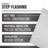 Amerimax Flat Shingle Step Flashing, 5-in x 7-in, Silver Galvanized Steel