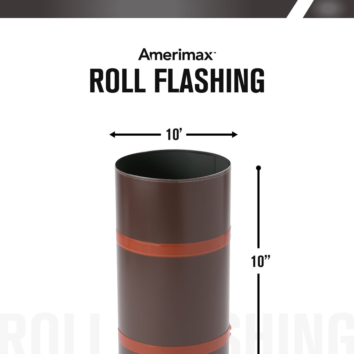 Amerimax Roll Flashing, 10-in x 10-ft, Black Aluminum