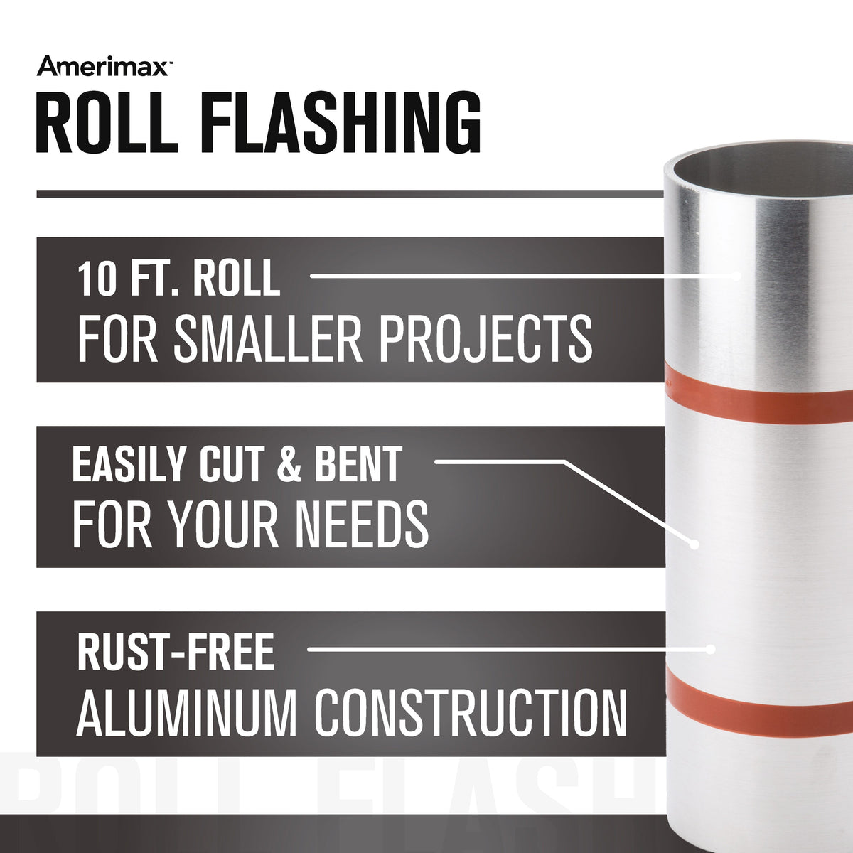 Amerimax 10-in x 10-ft Silver Aluminum Roll Flashing, Mill Finish