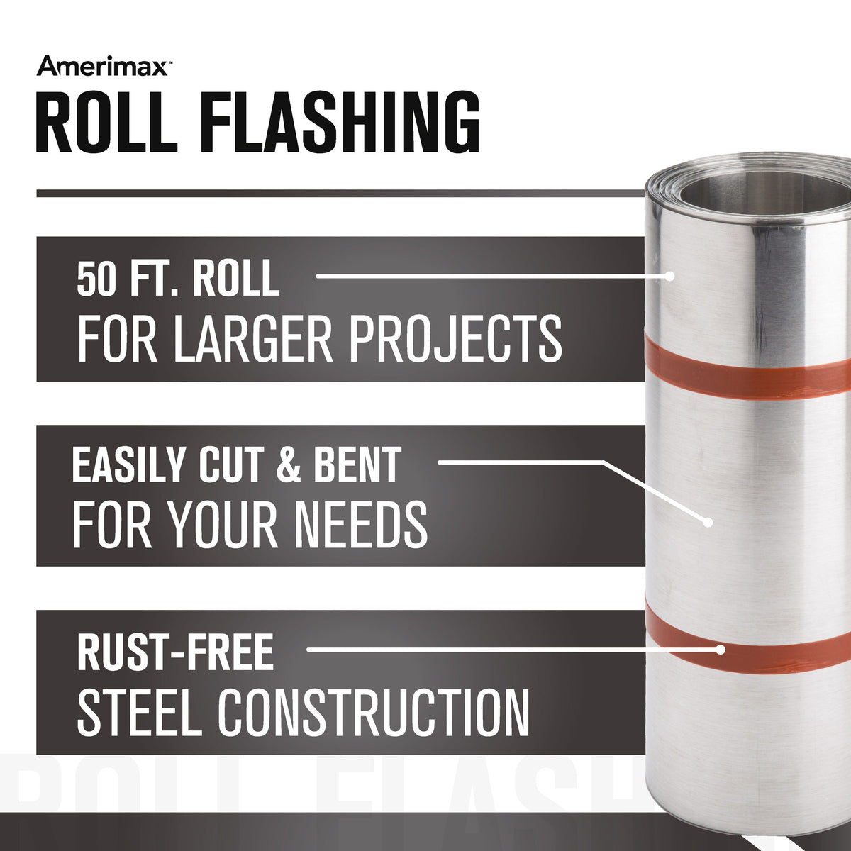 Amerimax 10-in x 50-ft Silver Galvanized Steel Roll Flashing