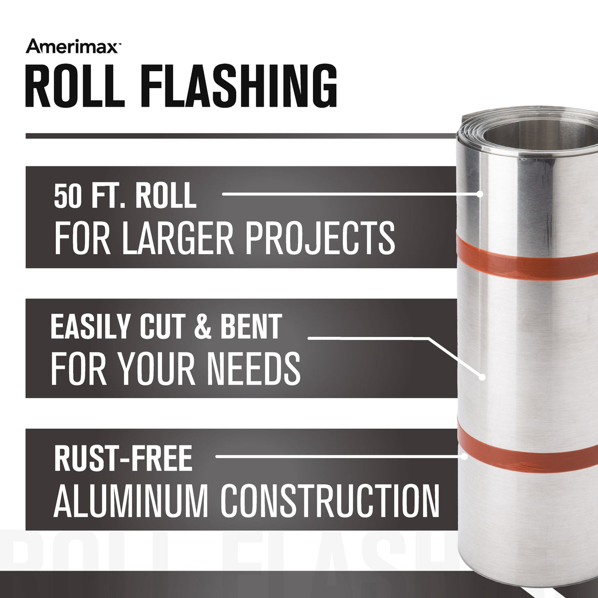 Amerimax 14-in x 50-ft Silver Aluminum Roll Flashing, Mill Finish