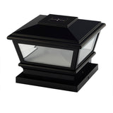RELIABILT 4-in x 4-in 5-Lumen Black Solar LED Outdoor Post Cap Light (5000 K)