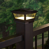 RELIABILT 4-in x 4-in 5-Lumen Black Solar LED Outdoor Post Cap Light (5000 K)