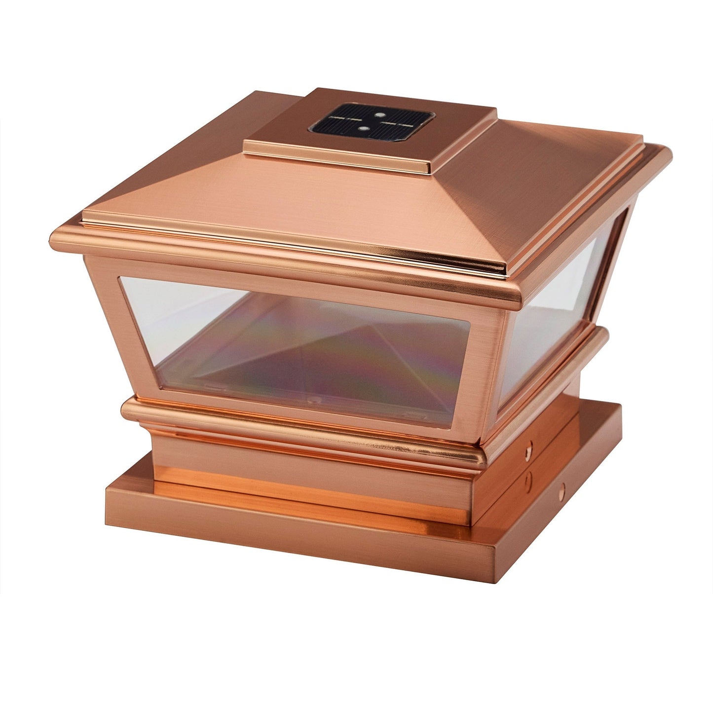 RELIABILT 4-in x 4-in 5-Lumen Copper Solar LED Outdoor Post Cap Light (5000 K)
