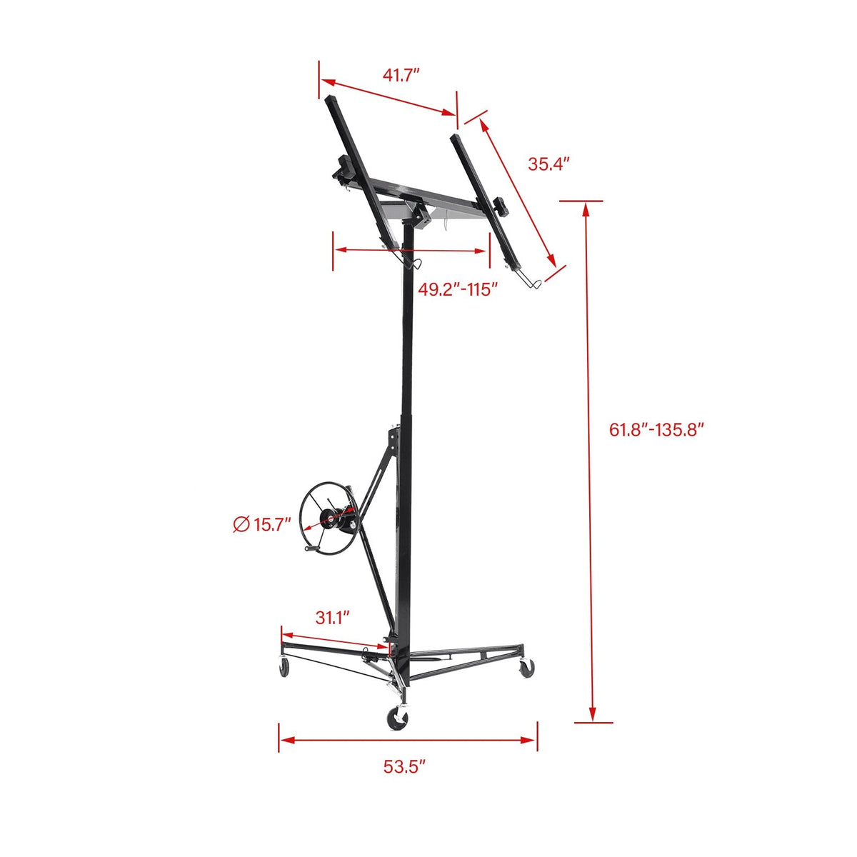 Maocao Hoom 11ft Black Drywall Lift 11-ft H x 53.5-in L x 53.5-in W Steel Drywall Lift