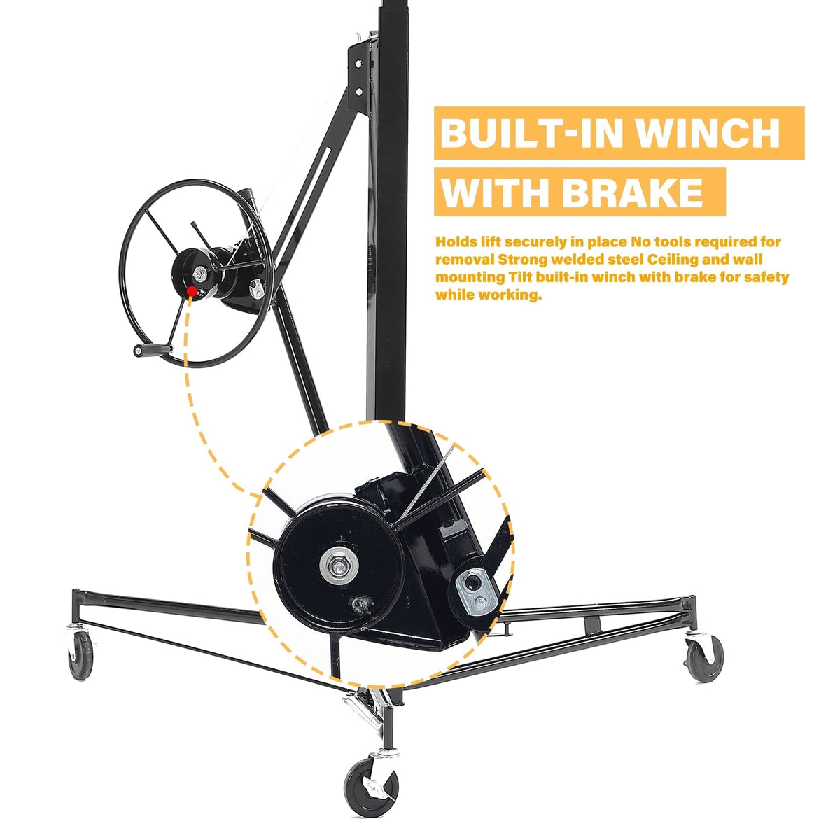 Maocao Hoom 11ft Black Drywall Lift 11-ft H x 53.5-in L x 53.5-in W Steel Drywall Lift