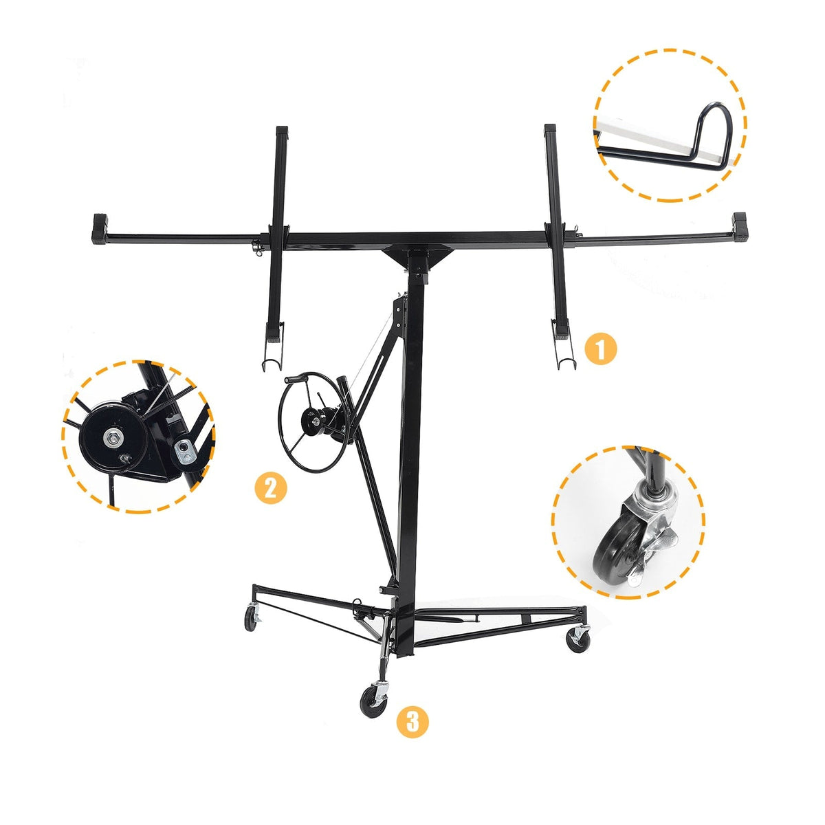 Maocao Hoom 11ft Black Drywall Lift 11-ft H x 53.5-in L x 53.5-in W Steel Drywall Lift