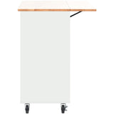 Bayfeve White Kitchen Island with Drop Leaf, LED Light Kitchen Cart on Wheels with 2 Fluted Glass Doors and 1 Flip Cabinet Door, Large Kitchen Island Cart with an Adjustable Shelf and 2 Drawers