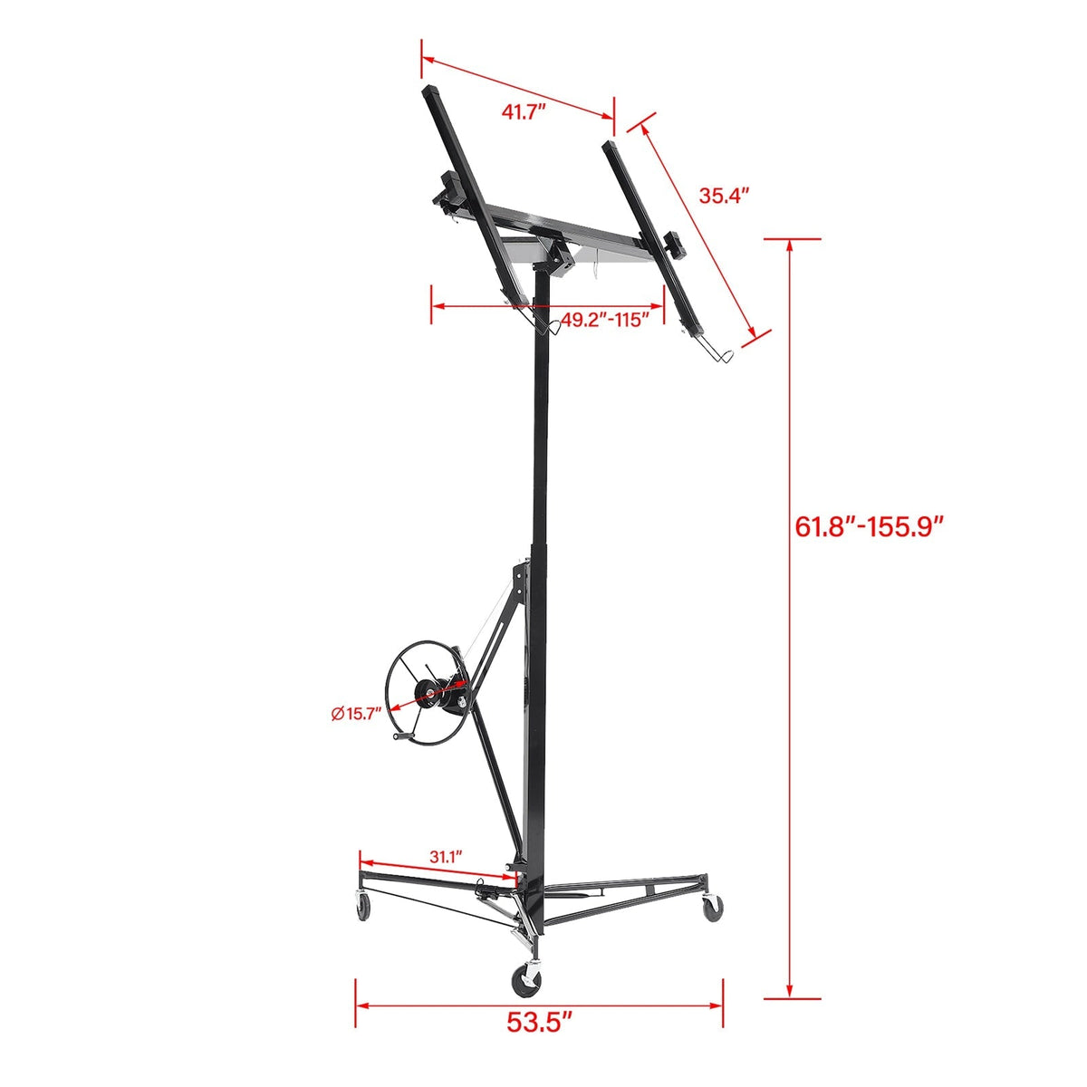 Maocao Hoom 13ft Drywall Lift 13-ft H x 53.5-in L x 53.5-in W Steel Drywall Lift