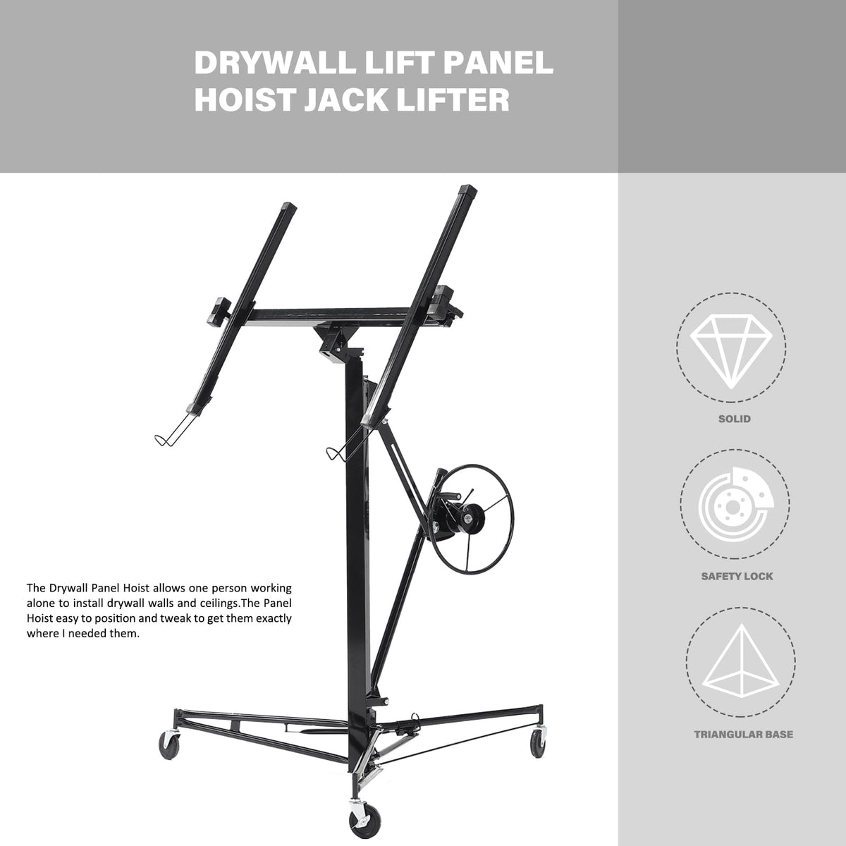 Maocao Hoom 13ft Drywall Lift 13-ft H x 53.5-in L x 53.5-in W Steel Drywall Lift