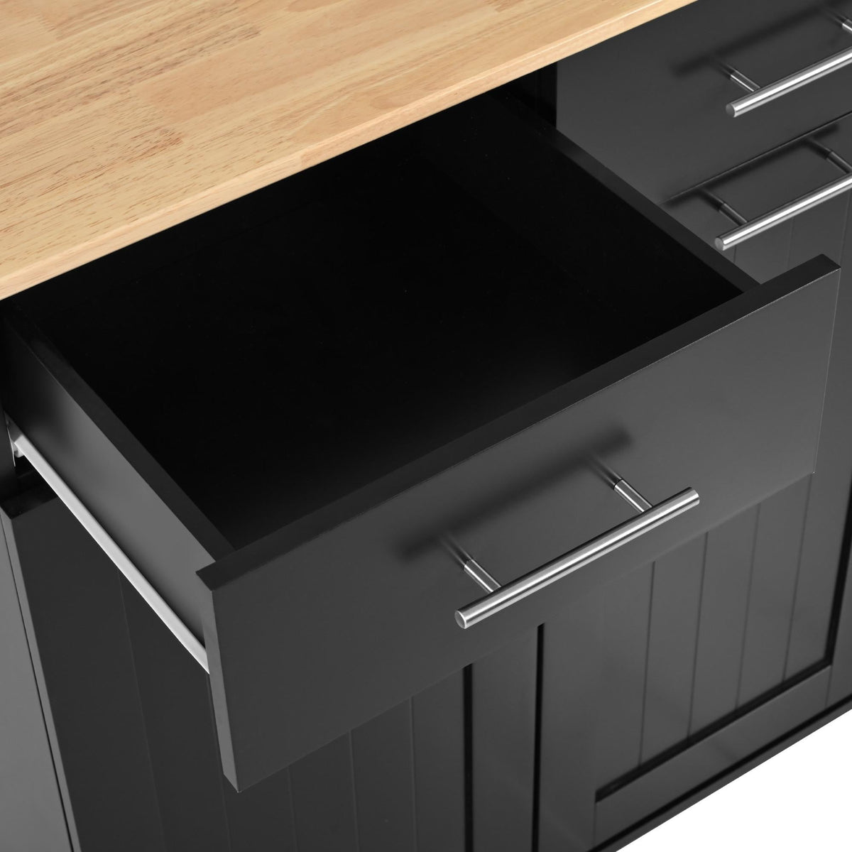 Bayfeve Kitchen Island with Drop Leaf, Kitchen Storage Cart with 3 Tier Pull Out Cabinet Organizer, Internal Storage Rack, Rolling Kitchen Cart on Wheels with Towel Rack, 2 Drawers, for Kitchen, Black