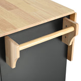 Bayfeve Kitchen Island with Drop Leaf, Kitchen Storage Cart with 3 Tier Pull Out Cabinet Organizer, Internal Storage Rack, Rolling Kitchen Cart on Wheels with Towel Rack, 2 Drawers, for Kitchen, Black