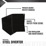 Amerimax 4-in x 8-in Black Galvanized Steel Step Flashing Diverter