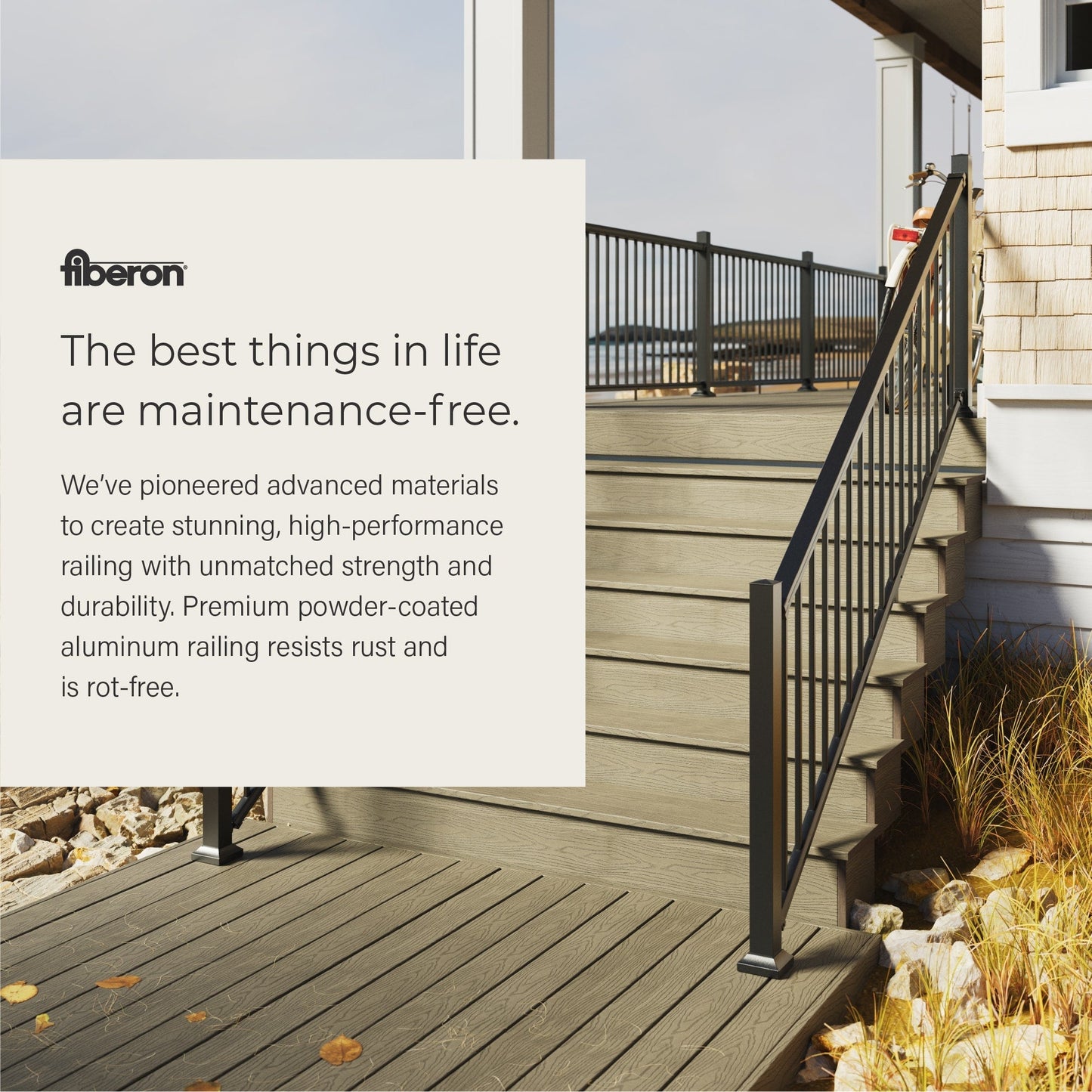 Fiberon CitySide Contemporary Matte Finish Aluminum Deck Rail Kit