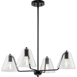 Progress Lighting Avec 4-Light Matte Black Modern/Contemporary Chandelier