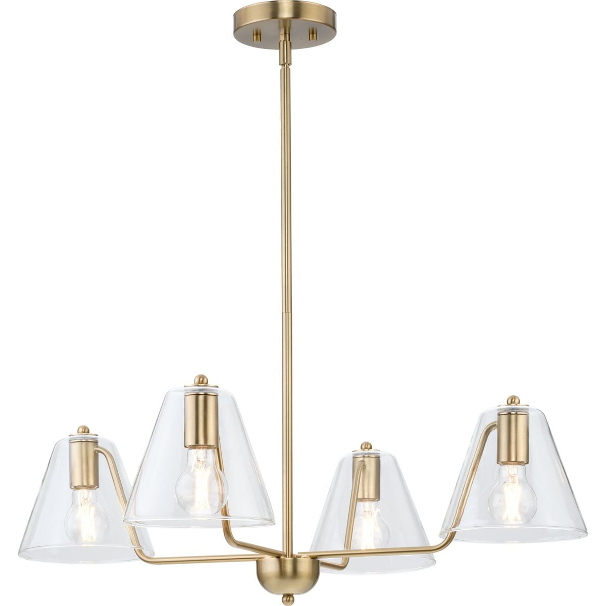 Progress Lighting Avec 4-Light Brushed Gold Modern/Contemporary Chandelier