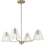 Progress Lighting Avec 4-Light Brushed Gold Modern/Contemporary Chandelier