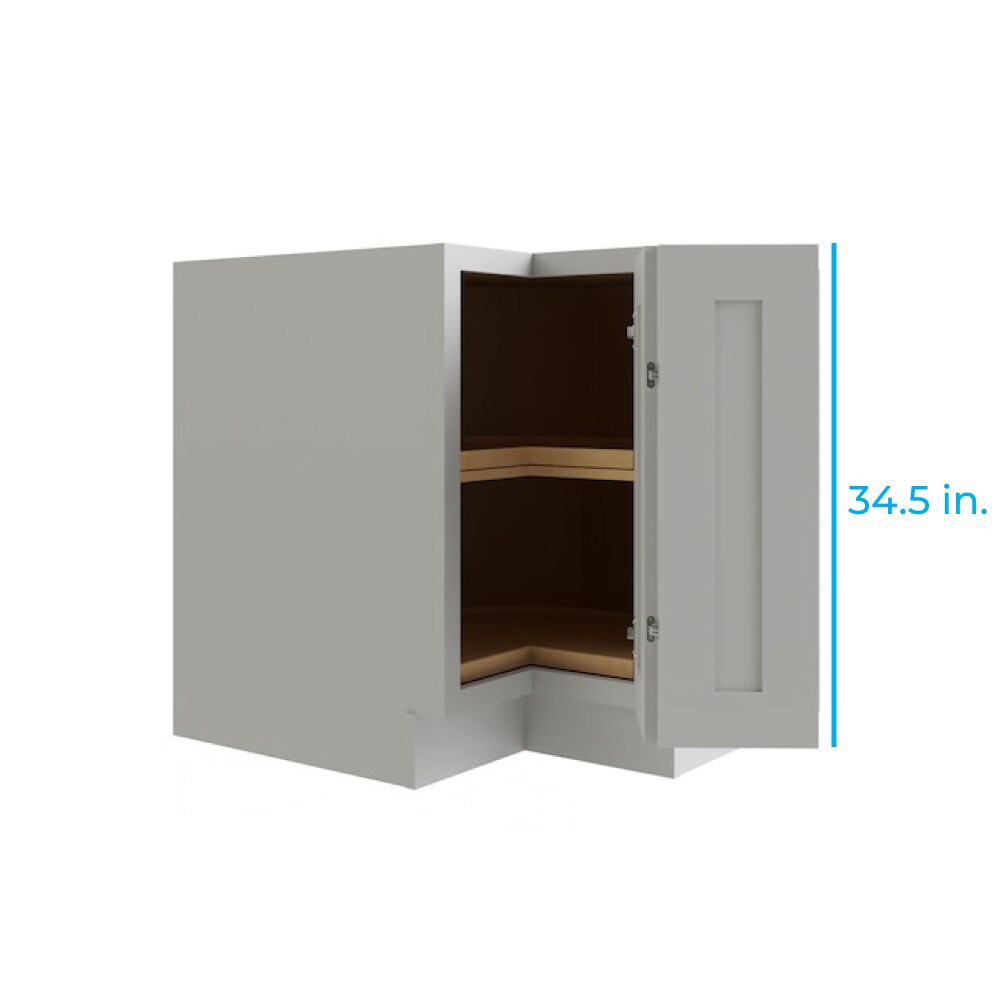 RELIABILT Parkstone 32-in W x 34.5-in H x 24-in D Grey Lazy Susan Corner Base Fully Assembled Plywood Cabinet (Shaker Style)