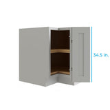 RELIABILT Parkstone 32-in W x 34.5-in H x 24-in D Grey Lazy Susan Corner Base Fully Assembled Plywood Cabinet (Shaker Style)