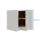 RELIABILT Parkstone 32-in W x 34.5-in H x 24-in D White Lazy Susan Corner Base Fully Assembled Plywood Cabinet (Shaker Style)