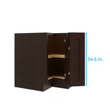 RELIABILT Parkstone 32-in W x 34.5-in H x 24-in D Espresso Lazy Susan Corner Base Fully Assembled Plywood Cabinet (Shaker Style)