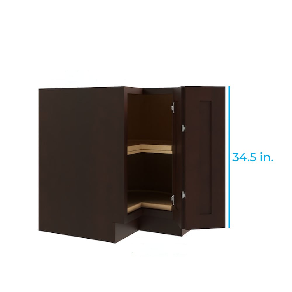 RELIABILT Parkstone 32-in W x 34.5-in H x 24-in D Espresso Lazy Susan Corner Base Fully Assembled Plywood Cabinet (Shaker Style)