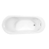 Ruby 65 in. Acrylic Double Slipper Flatbottom Freestanding Bathtub in White - Super Arbor
