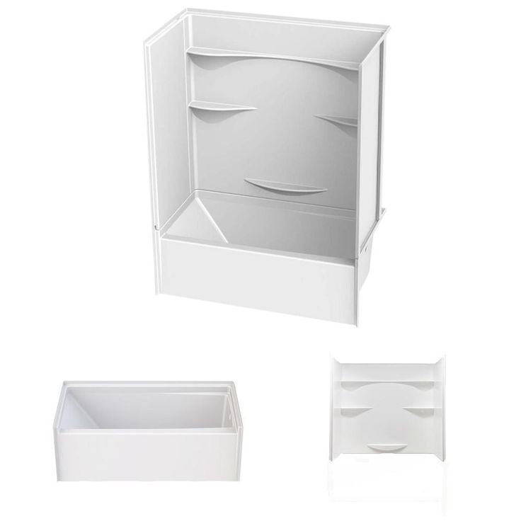 Varia 30 in. x 60 in. x 76 in. AcrylX Acrylic Finished 4-Piece Bath and Shower Kit with Right Drain in White