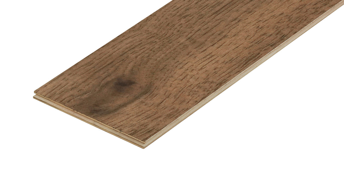 allen + roth Hickory Bromo hardwood flooring — color and finish detail