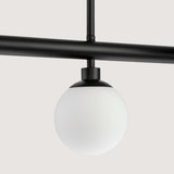 Progress Lighting Avec 5-Light Matte Black Modern/Contemporary White Glass Linear Large Hanging Kitchen Island Light