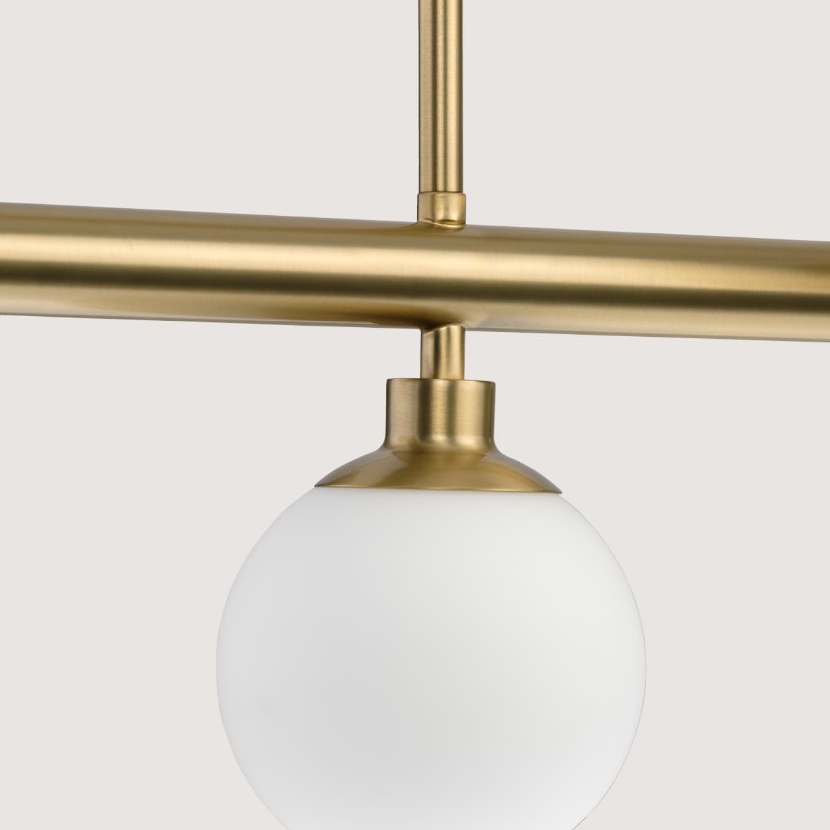 Progress Lighting Avec 5-Light Brushed Gold Modern/Contemporary White Glass Linear Large Hanging Kitchen Island Light
