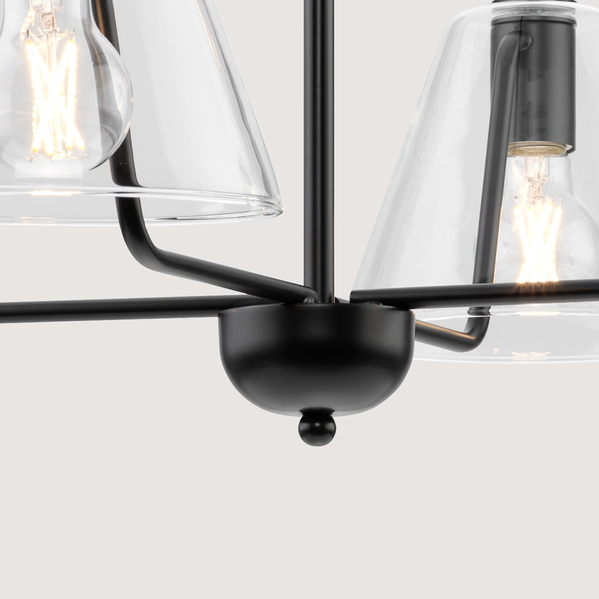 Progress Lighting Avec 4-Light Matte Black Modern/Contemporary Chandelier