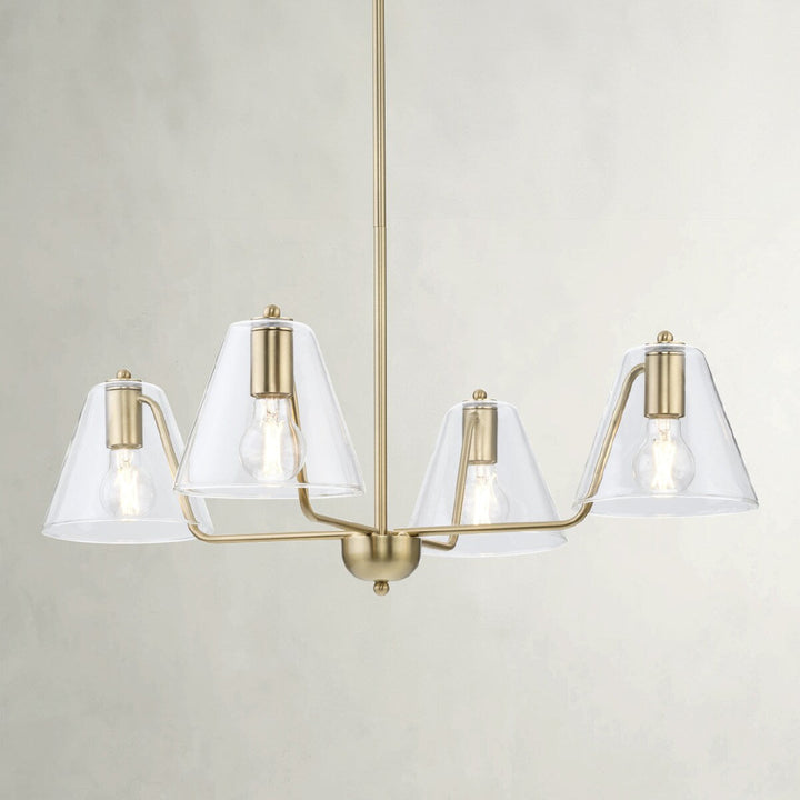 Progress Lighting Avec 4-Light Brushed Gold Modern/Contemporary Chandelier