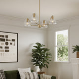 Progress Lighting Avec 4-Light Brushed Gold Modern/Contemporary Chandelier