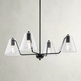 Progress Lighting Avec 4-Light Matte Black Modern/Contemporary Chandelier