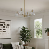 Progress Lighting Avec 4-Light Brushed Gold Modern/Contemporary Chandelier