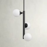 Progress Lighting Avec 3-Light Matte Black Modern/Contemporary White Glass Linear Medium Hanging Pendant Light