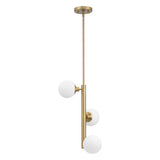 Progress Lighting Avec 3-Light Brushed Gold Modern/Contemporary White Glass Linear Medium Hanging Pendant Light