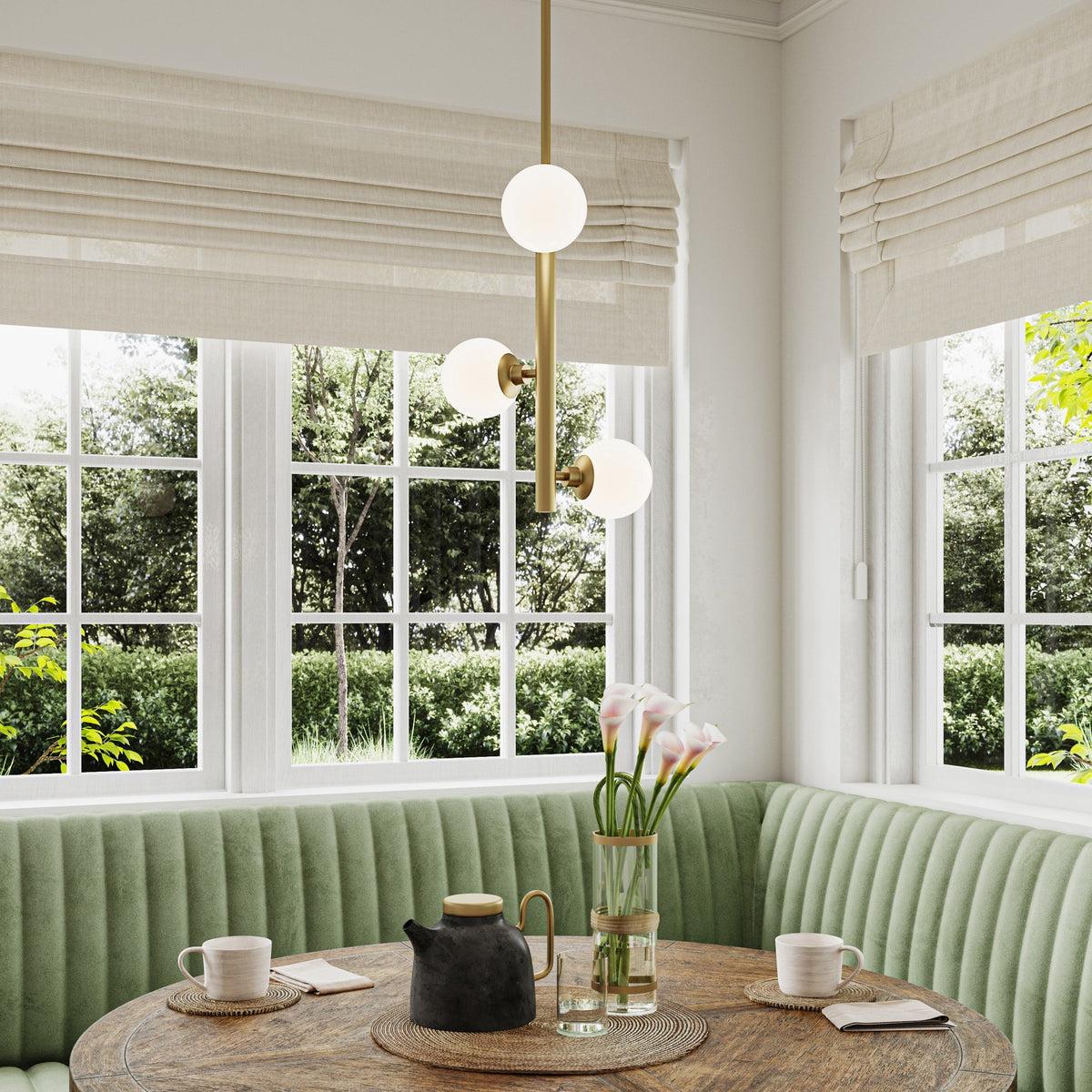 Progress Lighting Avec 3-Light Brushed Gold Modern/Contemporary White Glass Linear Medium Hanging Pendant Light
