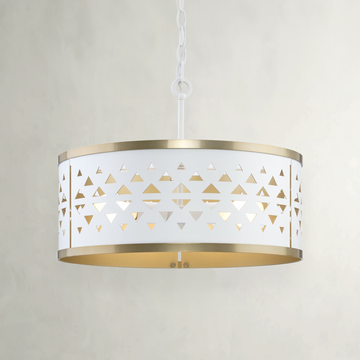 Progress Lighting Avec 3-Light Champagne Bronze Modern/Contemporary Drum Medium Hanging Pendant Light