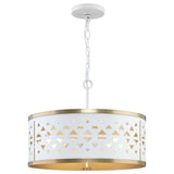 Progress Lighting Avec 3-Light Champagne Bronze Modern/Contemporary Drum Medium Hanging Pendant Light