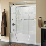 Simplicity 60 in. x 58-1/8 in. Semi-Frameless Traditional Sliding Bathtub Door in Bronze with Clear Glass - Super Arbor