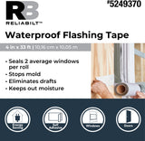 RELIABILT Self-Adhesive Waterproof Flashing Tape, 4-in x 33-ft, Silver Rubberized Asphalt Roll (RB433)
