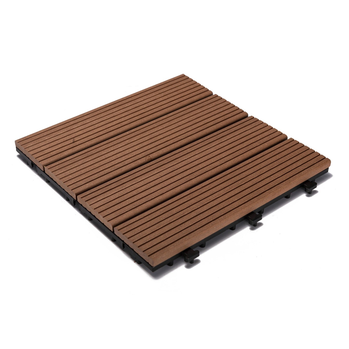 Courtyard Casual 12-in x 12-in 9-Pack Brown Prefinished Composite Deck Tile