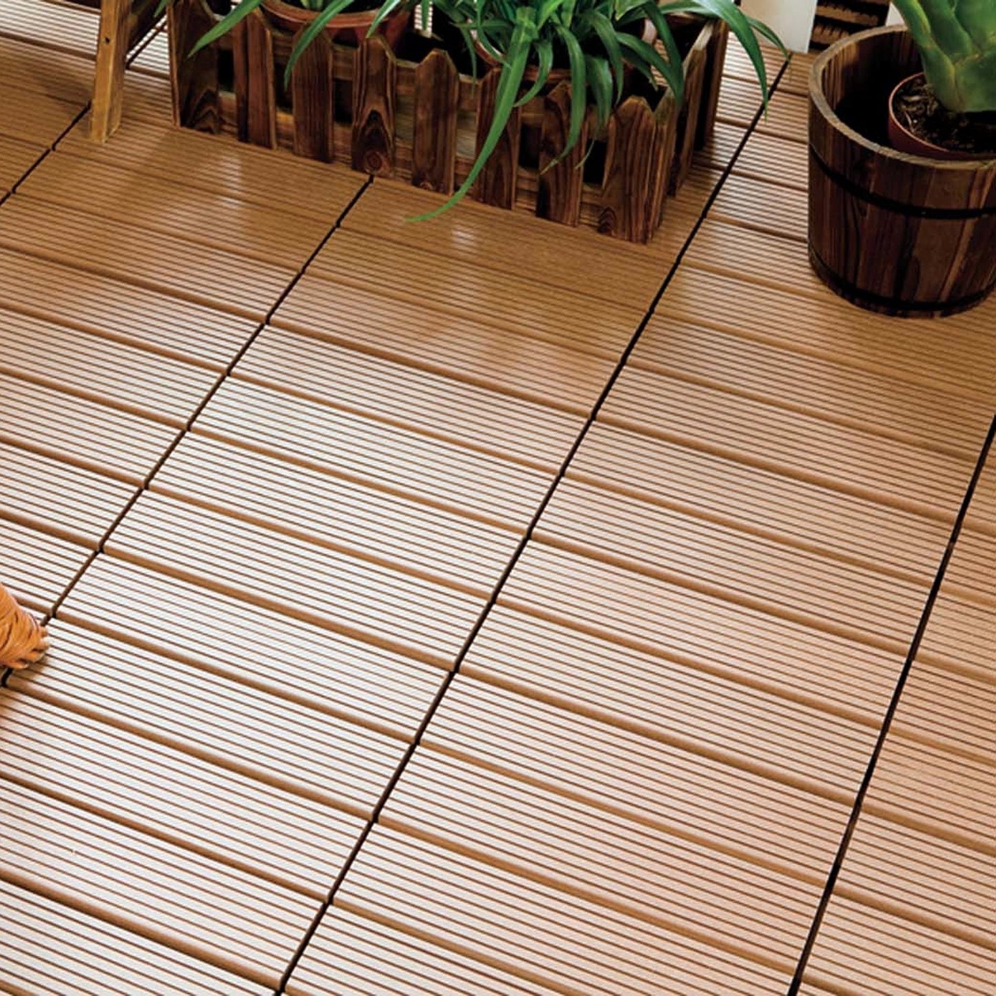 Courtyard Casual 12-in x 12-in 9-Pack Brown Prefinished Composite Deck Tile