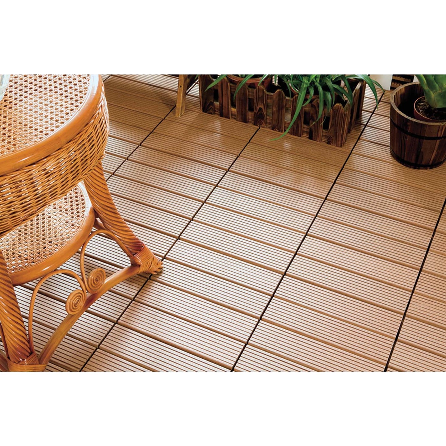 Courtyard Casual 12-in x 12-in 9-Pack Brown Prefinished Composite Deck Tile