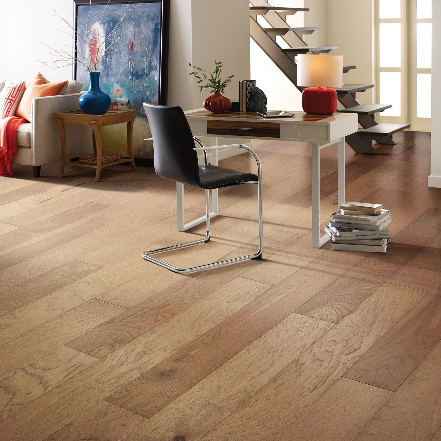 Shaw Hickory New Haven hardwood flooring — installed room view