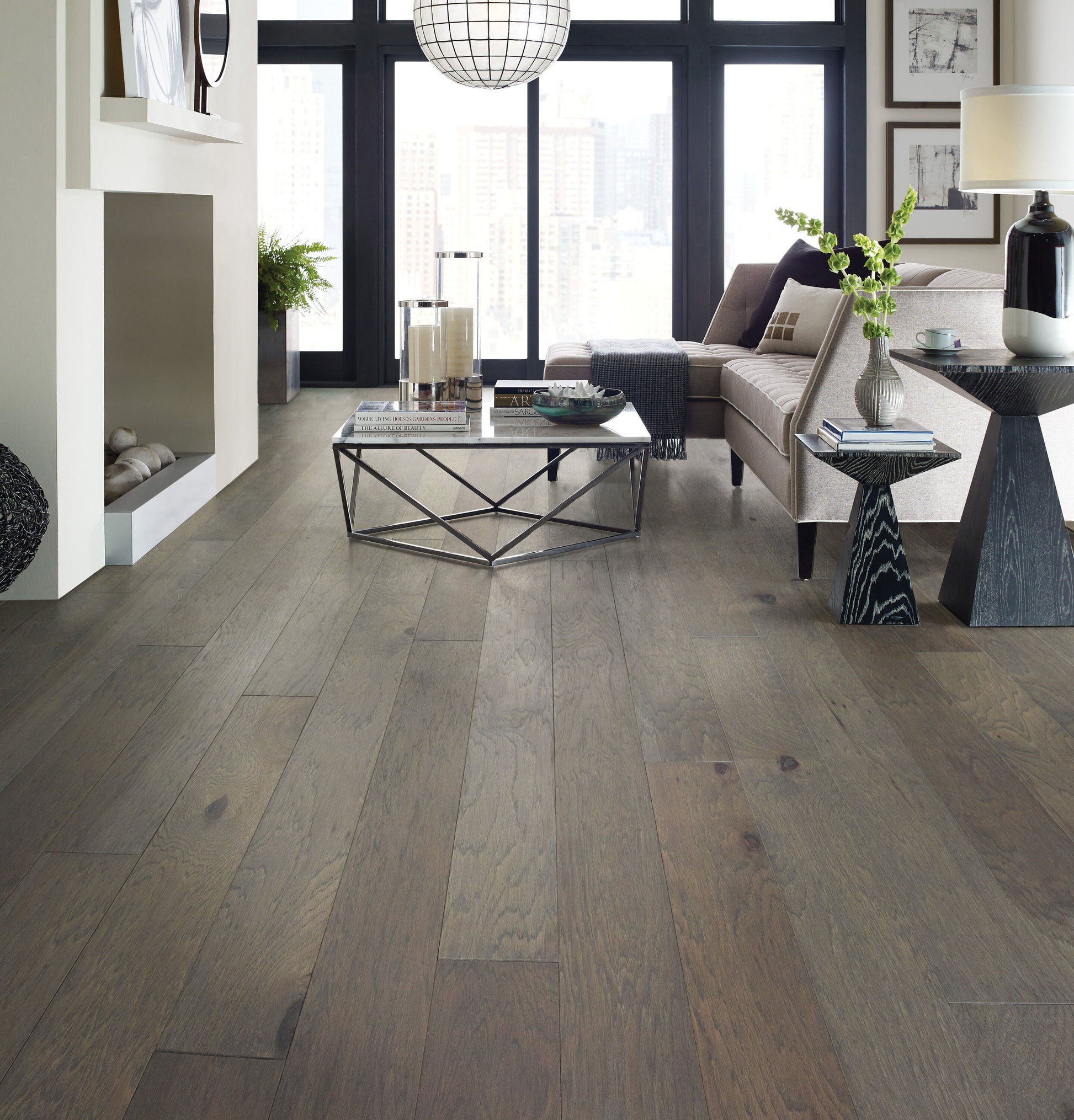 Shaw Hickory Wilmington hardwood flooring — installed room view
