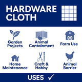 GARDEN CRAFT Gray Galvanized Steel Hardware Cloth Rolled Fencing with Mesh Size 1/2-in x 1/2-in