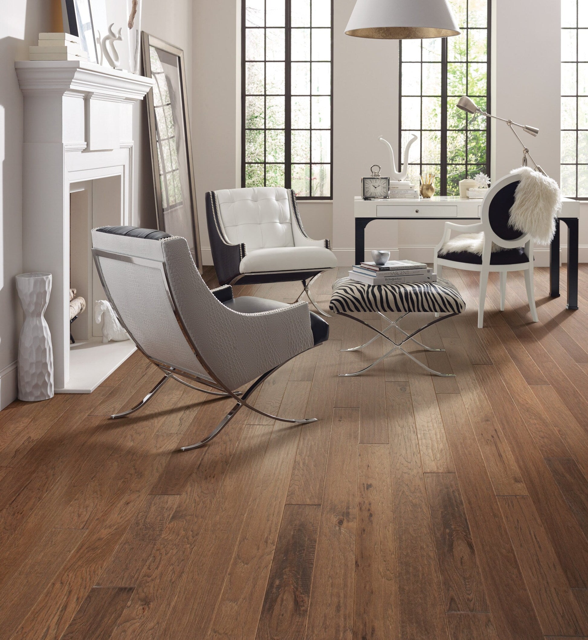 Shaw Hickory Tristan hardwood flooring — installed room view